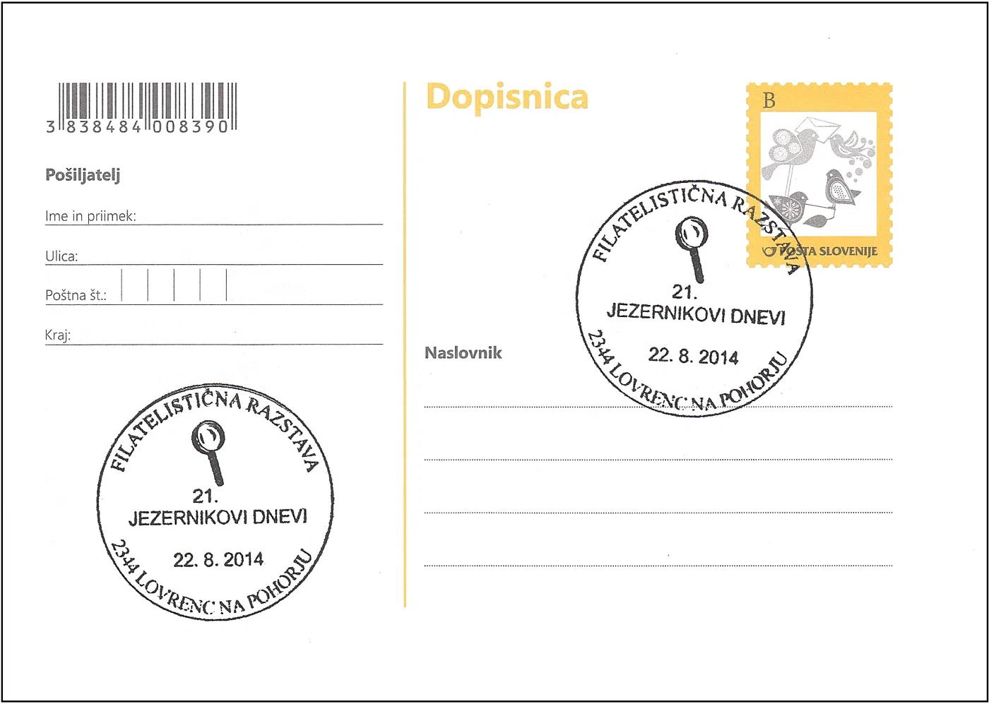 21. JEZERNIKOVI DNEVI - FILATELISTIČNA RAZSTAVA